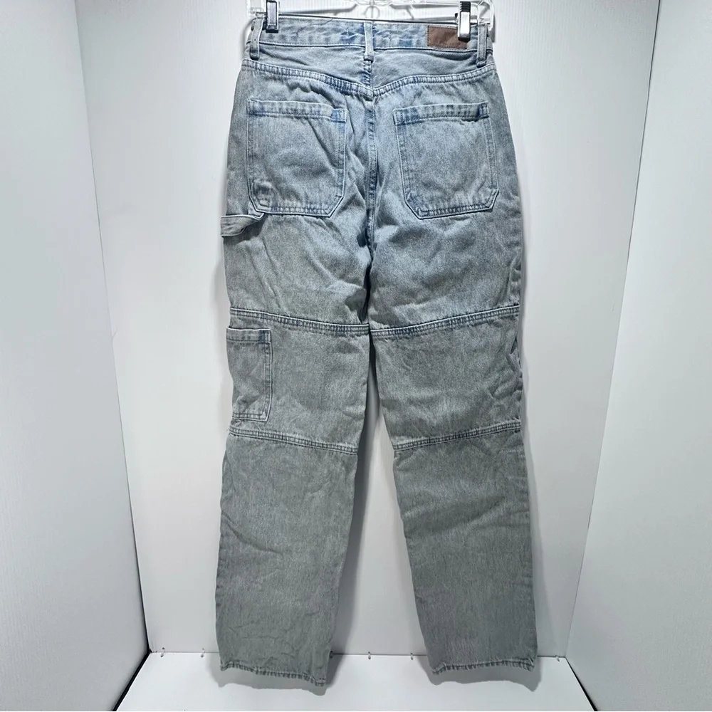 Bluenotes High Rise Carpenter Jeans Women’s Size 0 Light Wash Denim Painter Pant - Picture 3 of 14